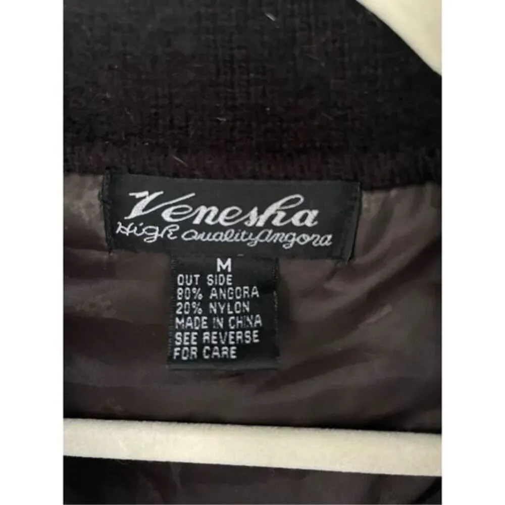 B5 Vintage Venesha‎ Black Angora Peacoat Medium